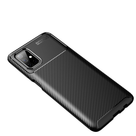 Ударозащитный чехол HMC Carbon Fiber Texture на Samsung Galaxy M51 - черный