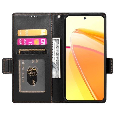 Чехол-книжка Side Buckle Magnetic Frosted Leather для OPPO Reno13 F/Reno13 FS - черный