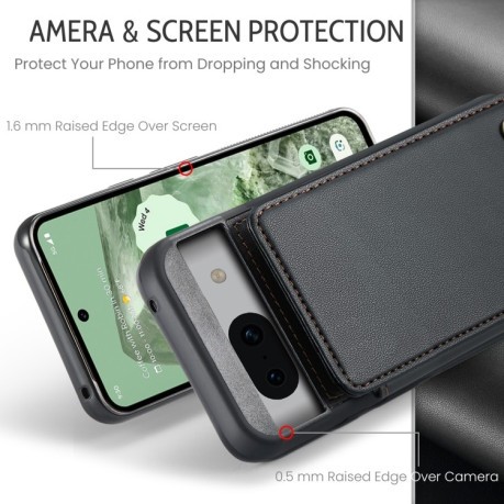Чехол CaseMe C22 Card Slots Holder RFID Anti-theft для Google Pixel 8a - черный