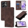 Чехол-книжка Skin-feel Embossed для Infinix Smart 8 Plus / Smart 8 Pro - коричневый