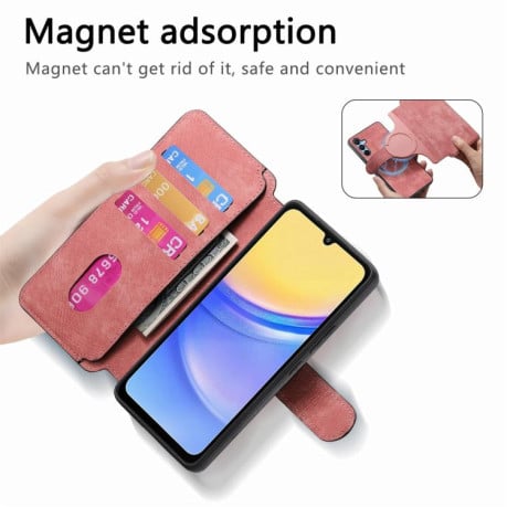 Чехол-книжка CaseNeo с MagSafe с защитой от сканирования RFID в стиле Retro на Samsung Galaxy A17 4G / 5G - розовый