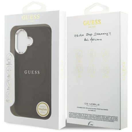 Оригинальный чехол Guess Classic Logo с MagSafe на iPhone 17 - Brown