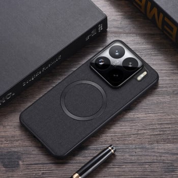 Противоударный чехол CD Magnetic Cloth Texture для Xiaomi 15 - черный