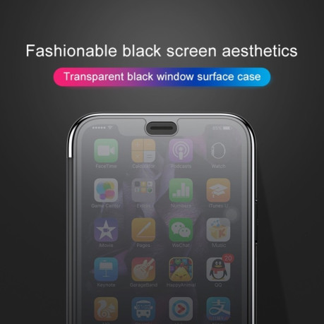 Чохол книжка Baseus Visible and Touchable Tempered Glass Case на iPhone XR-чорний
