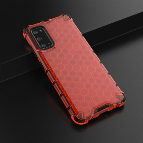 Протиударний чохол Honeycomb на Samsung Galaxy S20-червоний