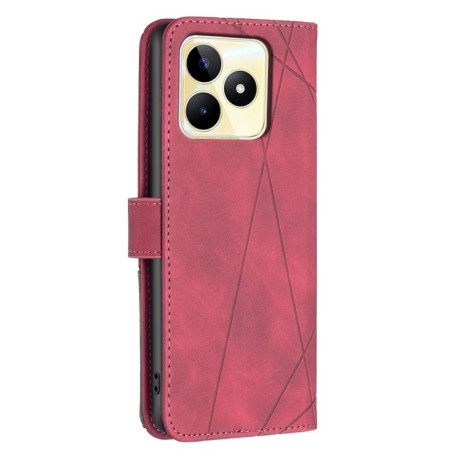 Чехол-книжка Rhombus Texture для Realme C53/C51 - красный