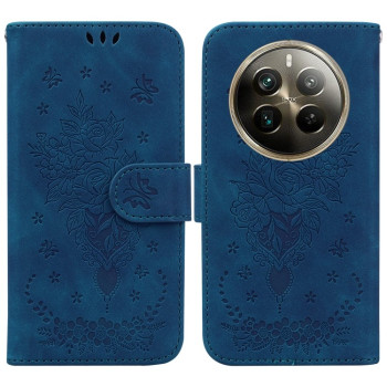 Чохол-книжка Butterfly Rose Embossed для Realme 12 Pro / 12 Pro+ - синій