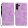 Чохол-книжка Flower Embossing Pattern для Samsung Galaxy S23 FE 5G - фіолетовий