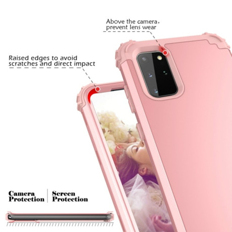 Противоударный чехол Three-piece Anti-drop на  Samsung Galaxy S20 Plus - розовое золото