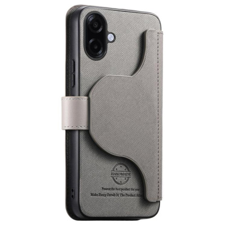 Чохол-книжка Twill Fabric з MagSafe RFID+кишенька на карт на Samsung Galaxy A07 4G / 5G - сірий