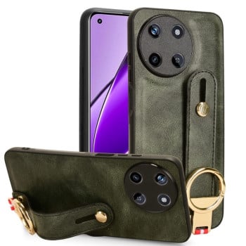 Протиударний чохол Wristband Leather Back для Realme 11 4G Global - зелений