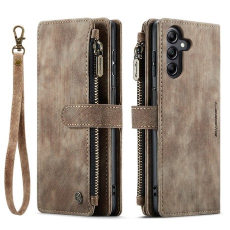 Шкіряний чохол-гаманець CaseMe-C30 для Samsung Galaxy A14 5G - коричневий