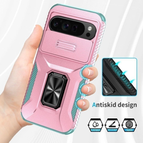 Протиударний чохол Sliding Camshield для Google Pixel 9 Pro XL - Pink + Grey Green