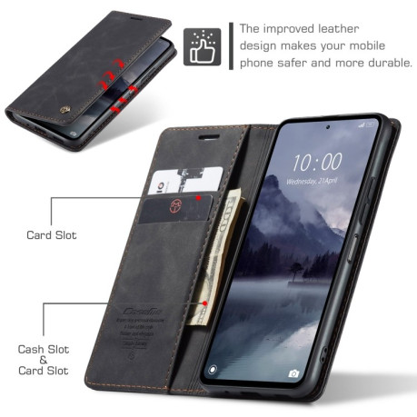 Чехол-книжка CaseMe-013 Multifunctional на Xiaomi Redmi 12 4G／12 5G／Note 12R／POCO M6 Pro 5G - черный