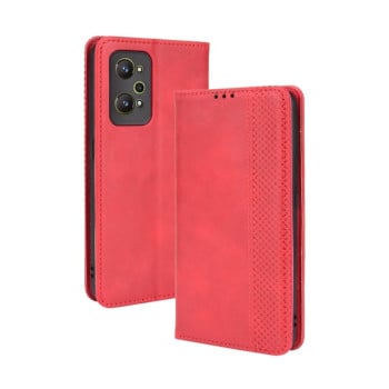Чохол-книжка Magnetic Buckle Retro Crazy Horse Texture на Realme GT NEO 3T/GT 2/ GT Neo 2 - червоний