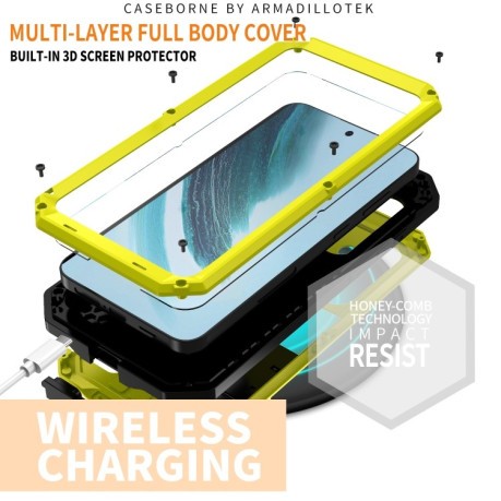 Противоударный чехол R-JUST Sliding для Samsung Galaxy S24+ 5G - желтый