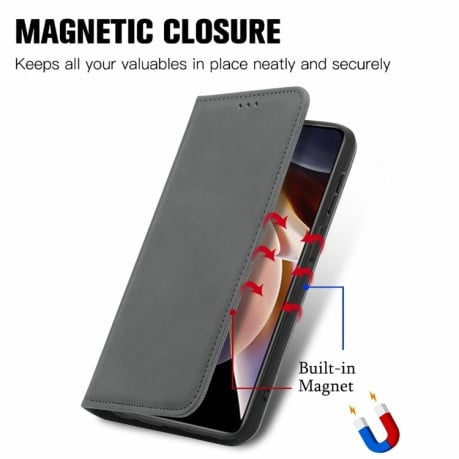Чохол-книжка Retro Skin Feel Business Magnetic на Xiaomi Redmi Note 11 Pro 5G (China)/11 Pro+ - сірий