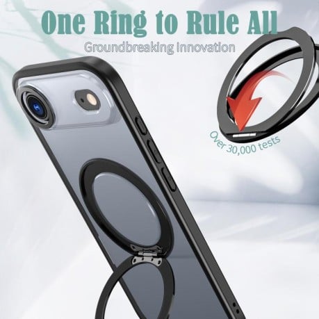 Чехол kalebol с MagSafe и подставкой 360 Metal Ring Holder на iPhone Air - черный