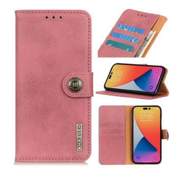 Чохол-книжка KHAZNEH Cowhide Texture на iPhone 14 Pro Max - рожевий
