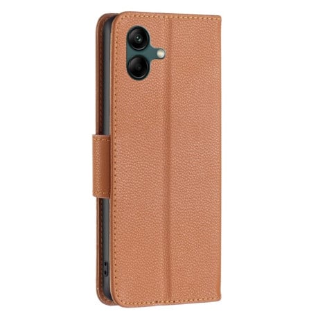 Чехол-книжка Litchi Texture Pure Color на Samsung Galaxy A04 4G - коричневый