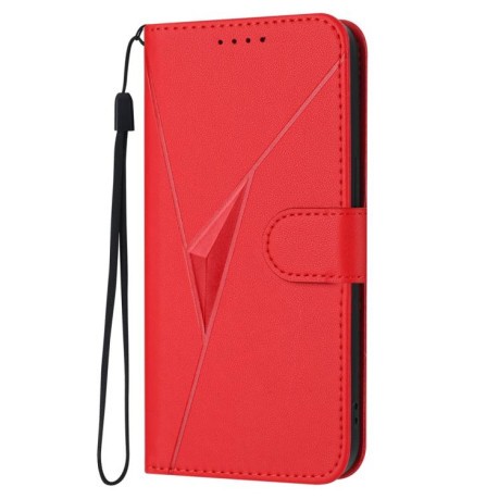 Чехол-книжка Triangle Pattern Buckle Clasp Leather на  Redmi K80 Pro / Xiaomi Poco F7 Ultra - красный