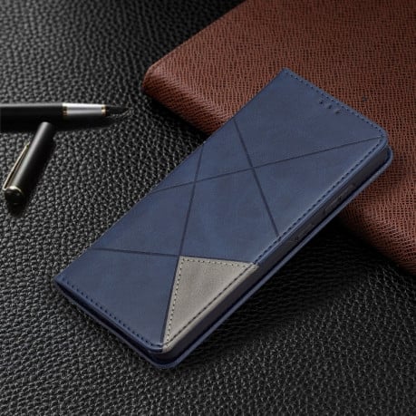 Чохол-книга Rhombus Texture на Samsung Galaxy A72 - синій