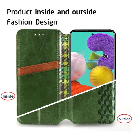 Чохол-книжка Cubic Grid Samsung Galaxy M51 - зелений