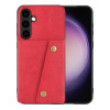 Противоударный чехол Double Buckle для Samsung Galaxy S25 5G - красный