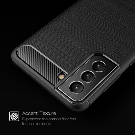 Чехол Brushed Texture Carbon Fiber на Samsung Galaxy S21 FE - красный