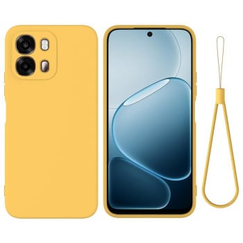 Силиконовый чехол Solid Color Liquid Silicone на OPPO A6 4G / 5G / A6s 4G / 5G — жёлтый