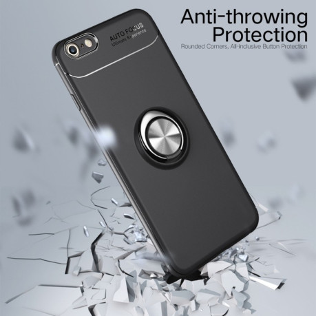 Ударозащитный чехол Metal Ring Holder 360 Degree Rotating на iPhone 6 Plus / 6s Plus - черно-синий