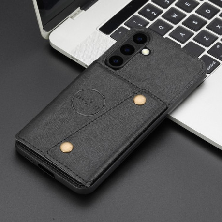 Противоударный чехол Double Buckle для Samsung Galaxy S25 5G - черный
