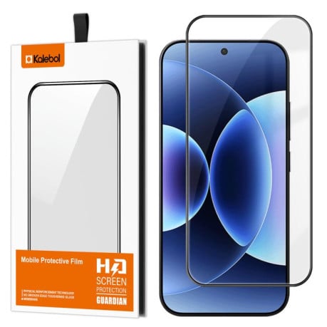 Защитное стекло Kalebol High-Aluminum Screen-Printed Full-Coverage Anti-Fingerprint на Xiaomi 17 Pro - черное