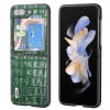 Противоударный чехол ABEEL Crocodile Texture Genuine Leather для Samsung Galaxy  Flip 6/Flip 7 FE - зеленый