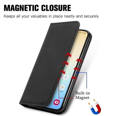 Чехол-книжка Retro Skin Feel Business Magnetic для Samsung Galaxy S25+ 5G - черный