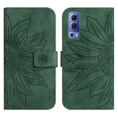 Чохол-книжка Skin Feel Sun Flower для Vivo Y72 5G/iQOO Z3/Y52 5G/Y53S - зелений