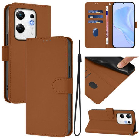 Чехол-книжка Skin Feel Solid Color Leather для Infinix Zero 30 4G - коричневый