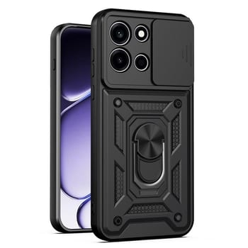 Чехол со шторкой на камеру Sliding Camshield и подставкой на OnePlus Nord 6 5G — чёрный