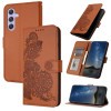 Чехол-книжка Totem Embossed Magnetic Leather на Samsung Galaxy A55 - коричневый