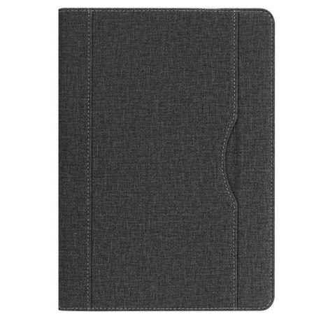 Премиум чехол книжка с тканевой текстурой, силиконовым держателем и футляром для стилуса на iPad 9.7 2017/2018/Air/Air 2 - Черный
