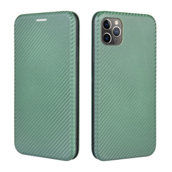 Чехол-книжка Carbon Fiber Texture на iPhone 12 Pro Max - зеленый