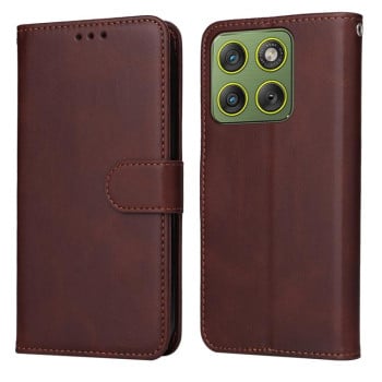 Чехол-книжка Classic Calf Texture на Motorola Edge 70 5G / Moto X70 Air 5G — коричневый