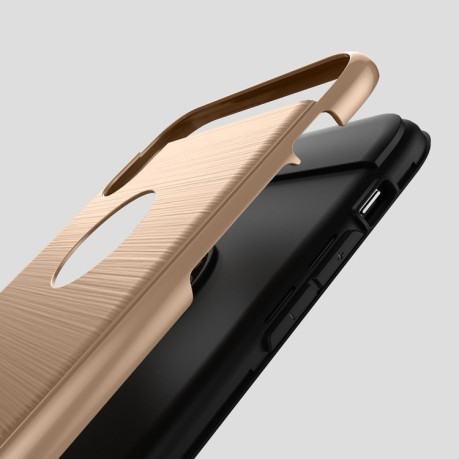 Противоударный чехол Brushed Texture Rugged Armor Protective Case на iPhone XR белый