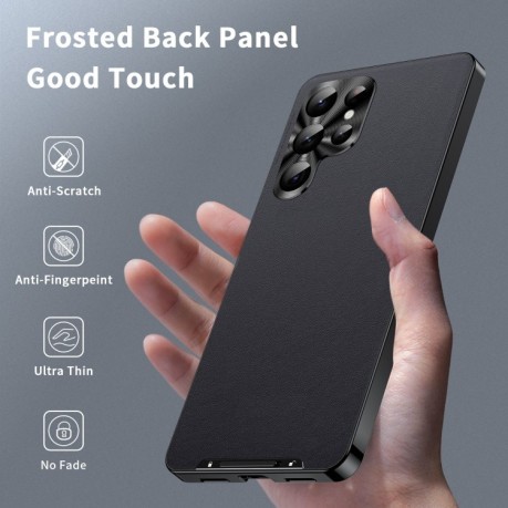 Противоударный чехол Frosted Meta (MagSafe) для Samsung Galaxy S24 Ultra 5G - черный