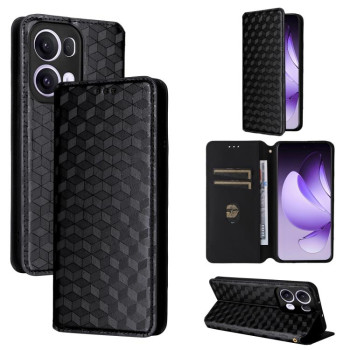 Чохол-книжка Cubic Grid Flip Leather для OPPO Reno13 Pro 5G - чорний