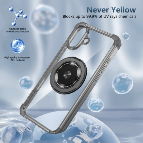 Противоударный чехол Shield CD Pattern MagSafe Magnetic для  iPhone 16 Plus - черный