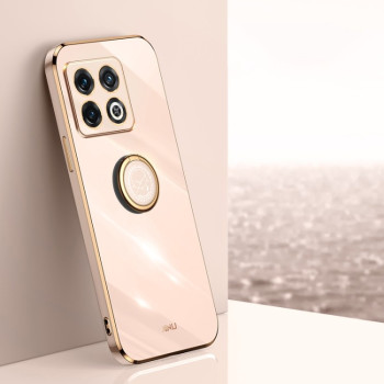 Чохол XINLI Straight Edge з тримачем-підставкою на OnePlus 10 Pro - рожевий