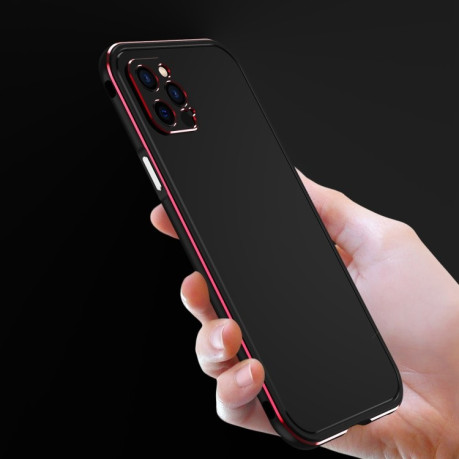 Металевий бампер Aurora Series+захист на камеру для iPhone 12 mini - чорно-фіолетовий