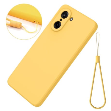 Силиконовый чехол Solid Color Liquid Silicone на OnePlus Nord CE5/Ace 5 Racing - желтый