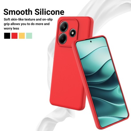 Силіконовий чохол Solid Color Liquid Silicone на Xiaomi Redmi Note 14 5G - червоний